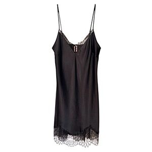 Victoria’s Secret | Lace Trim Black Slip Dress | Women’s Size XS
